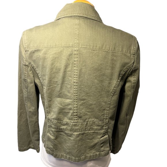 SONOMA Green Blazer Jacket Sz PL Petite Large 100% Cotton Button Up - Picture 8 of 16